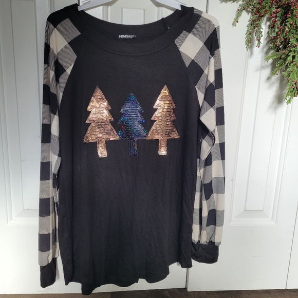 Heimish Sequin Nutcracker Long Sleeve Ribbed Top